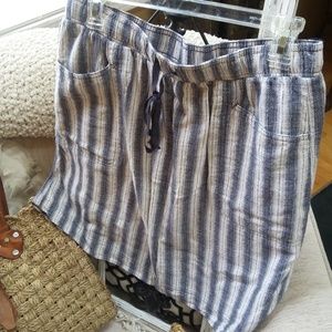 PREPPY Blue Striped POCKET Skirt By Max Studio